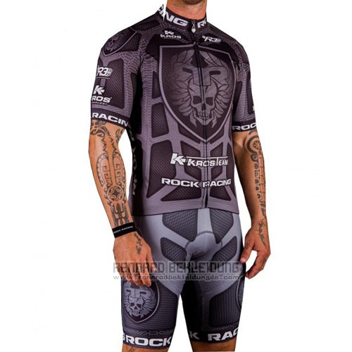 2016 Fahrradbekleidung Rock Racing Braun Trikot Kurzarm und Tragerhose